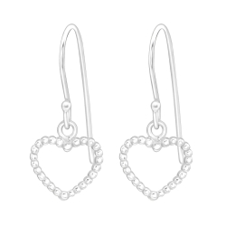 925 Sterling Silber Ohrhaken Ohrringe vergoldet Herz mit Kugeln