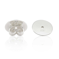 Ohrmutter Ohrringe Ohrstecker 925 Sterling Silber Butterfly-Verschluss mit Platte 10mm Stück