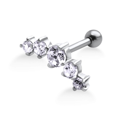 Helix Ohrpiercing 925 Sterling Silber mit Zirkoniasteinen in helllila Verschlusskugel 3mm