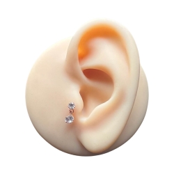 Ohrring Tragus Ohrpiercing 925 Sterling Silber rosévergoldet mit Zirkoniasteinen in verschiedenen Farben