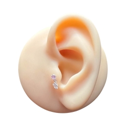 Ohrring Tragus Ohrpiercing 925 Sterling Silber mit Zirkoniasteinen in verschiedenen Farben