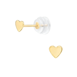 Ohrringe Ohrstecker 585 Gelbgold 14kt mit Herz 3,5mm