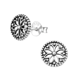 Ohrringe 925er Sterling Silber Ohrstecker mit Blume