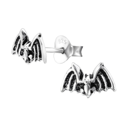 Ohrringe Ohrstecker 925 Sterling Silber mit Fledermaus