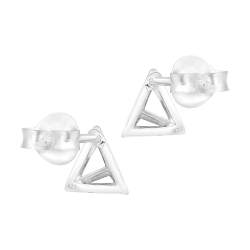 Ohrringe Ohrstecker 925 Sterling Silber vergoldet mit Pyramide