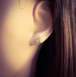 Ohrringe Ohrstecker 925 Sterling Silber vergoldet mit Pyramide