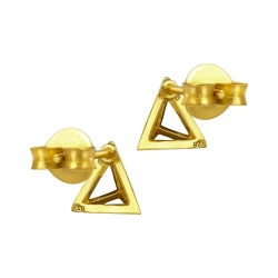 Ohrringe Ohrstecker 925 Sterling Silber vergoldet mit Pyramide