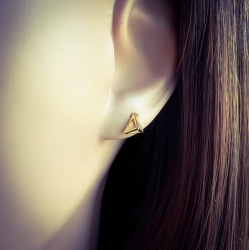 Ohrringe Ohrstecker 925 Sterling Silber vergoldet mit Pyramide