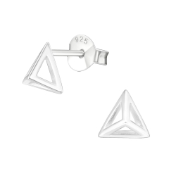 Ohrringe Ohrstecker 925 Sterling Silber vergoldet mit Pyramide