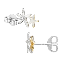 Ohrringe Ohrstecker Doppelter Seestern 925 Sterling Silber teilvergoldet