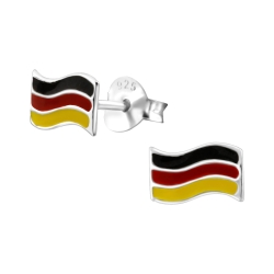 Ohrringe Ohrstecker 925 Sterling Silber Fahne Deutschland