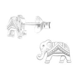 Indischer Elefant Ohrringe Ohrstecker 925 Sterling Silber
