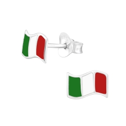 Ohrringe Ohrstecker 925 Sterling Silber Fahne Italien