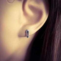 Ohrringe 925 Sterling Silber Ohrstecker mit Sicherheitsnadel