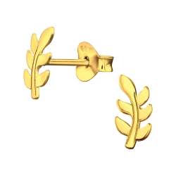 Ohrringe Ohrstecker 925 Sterling Silber vergoldet mit Zweig