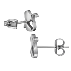 Titan Ohrringe Ohrstecker mit Katze 8mm