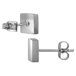 Titan Ohrringe Ohrstecker mit Quadrat 7mm