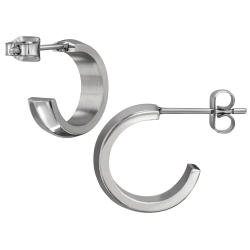 Titan Ohrringe Ohrstecker Halbcreole 14mm