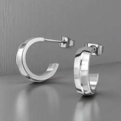 Titan Ohrringe Ohrstecker Halbcreole 14mm