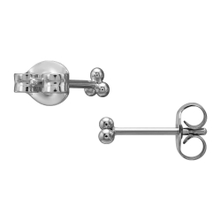 Titan Ohrringe Ohrstecker mit drei verbundenen Kugeln