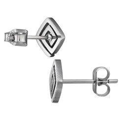 Titan Ohrringe Ohrstecker mit quadratischer Spirale 7mm