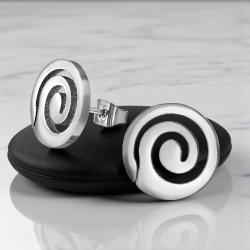 Titan Ohrringe Ohrstecker mit runder Spirale 12mm