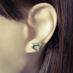 Ohrringe Ohrstecker 333 Gelbgold Herz mit Diamanten 0,005ct