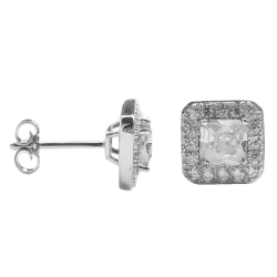 925 Sterling Silber Ohrstecker Royal mit Zirkonia in transparent
