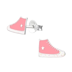 Ohrstecker Schuhe 925 Sterling Silber mit Sneaker in pink