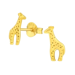 925 Sterling Silber Ohrstecker vergoldet mit Giraffe