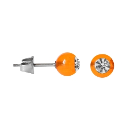 Chirurgenstahl Ohrstecker mit farbiger Acrylkugel orange 6mm