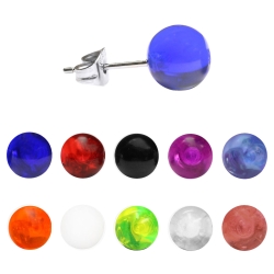 Ohrstecker mit Acrylkugel in verschiedenen Farben und Größen