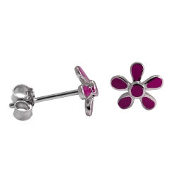 Ohrstecker mit Blume in pink