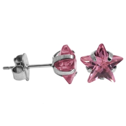 Ohrstecker Chirurgenstahl mit Stern in pink 3mm