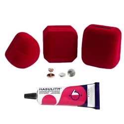 Mein-Ohrstecker DIY Set "Rosy" 925er Silber rosévergoldet 9-13mm mit roter Schmuckbox