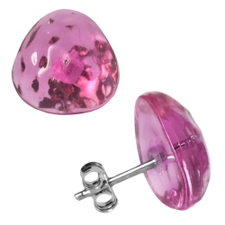Modeschmuck Ohrstecker Kunststoff-Dreieck gehämmert