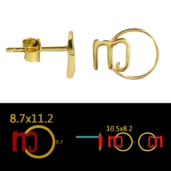 100 Paar Ohrstecker 925 Sterling Silber vergoldet mit Ihrem eigenem Logo