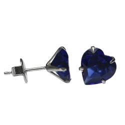 Ohrstecker mit Herz in blau 6mm