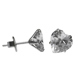 Ohrstecker mit Herz in transparent 8mm