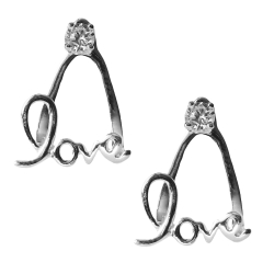 Ohrstecker 925 Sterling Silber Love Dangle Ear Jacket