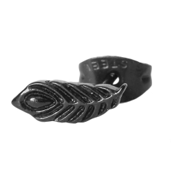 Chirurgenstahl Ohrstecker Feder in schwarz