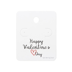 5 x Schmuckkarte 925 Sterling Silber Ohrstecker Valentinstag "Happy Valentines Day"