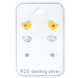 Ohrstecker Set 925 Sterling Silber Küken