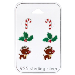 Ohrstecker Set Weihnachten 925 Sterling Silber