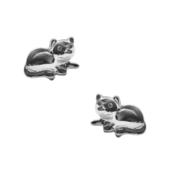 Ohrstecker liegende Katze in 925 Sterling Silber