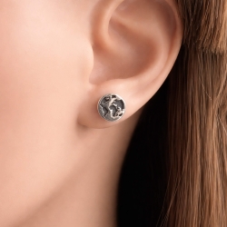 Ohrstecker 925 Sterling Silber mit Erde Weltkugel