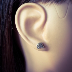 Ohrringe Ohrstecker 925 Sterling Silber mit Wolf