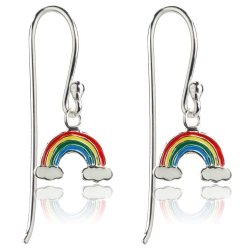 925 Sterling Silber Ohrhaken Ohrringe mit Regenbogen