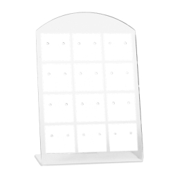 10 x Kunststoff Schmuckdisplay für 12 Paar Ohrstecker 95x65mm in weiß