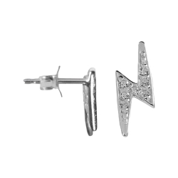 Silber Ohrstecker Ohrringe Blitze